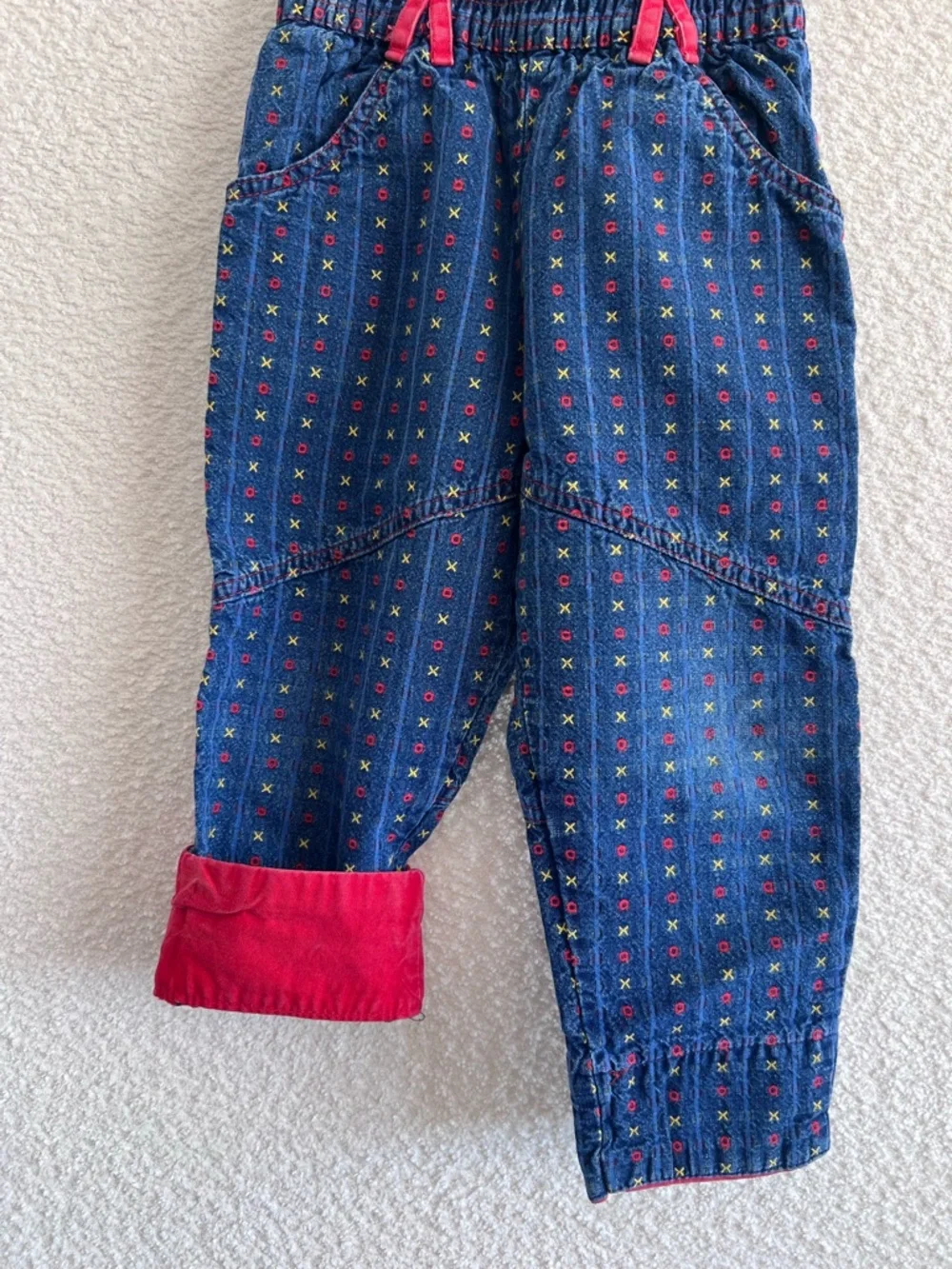 Osh Kosh B’Gosh Vintage Retro Toddler Blue Denim X O Embroidered‎ Jeans Size 3T